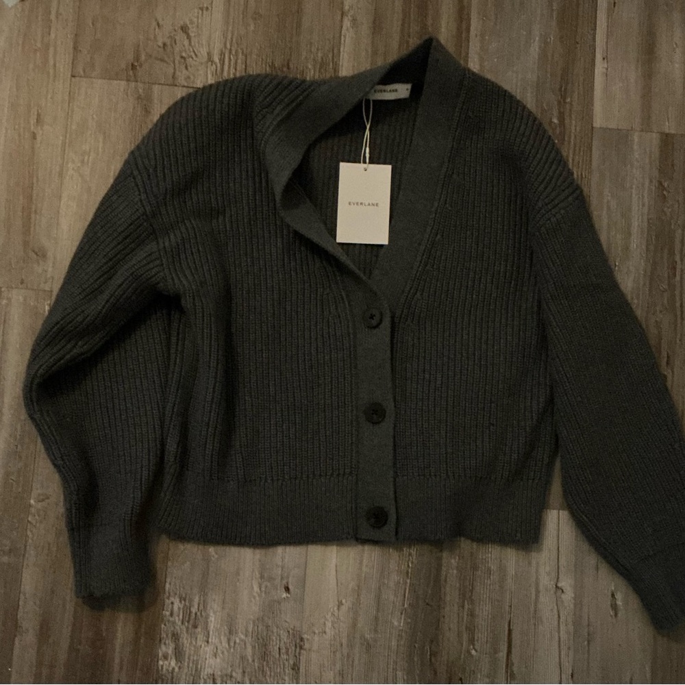 Everlane Grey Button-Up Sweater Cardigan